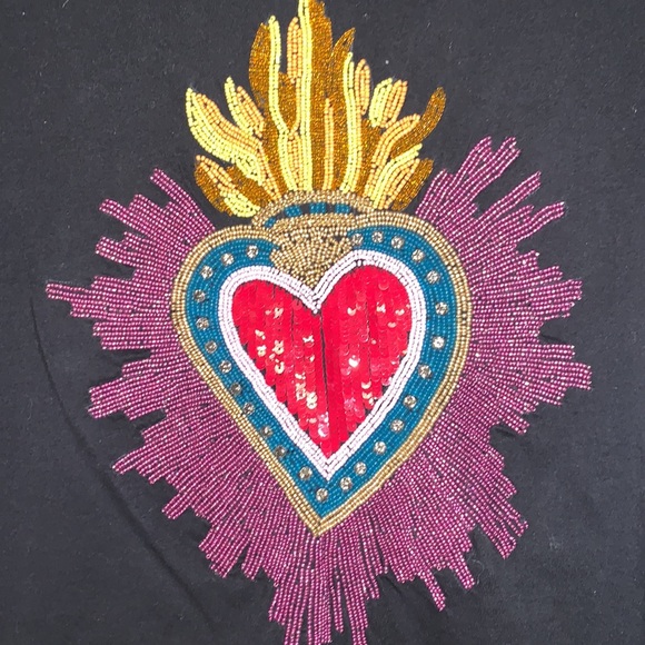 nwt free people embellished black tee - Picture 2 of 4